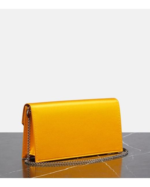 Christian Louboutin Yellow Loubi54 Satin Clutch