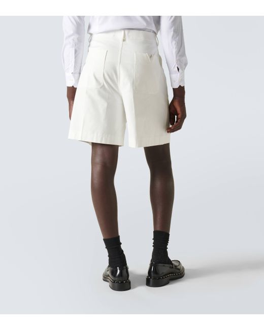 Valentino White Cotton Bermuda Shorts for men