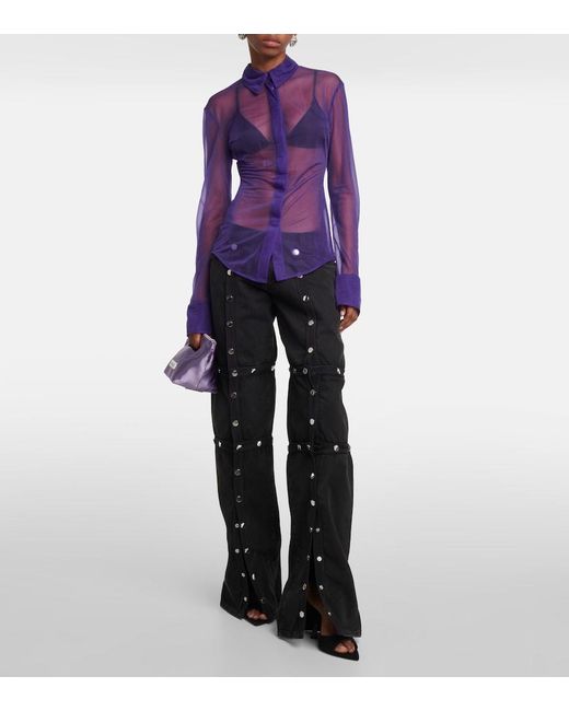 The Attico Purple Knitted Shirt