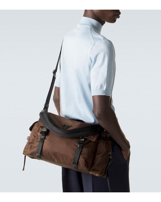 Prada Brown Explore Re-Nylon Messenger Bag for men