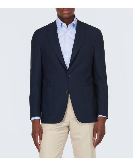 Canali Blue Wool Jacket for men