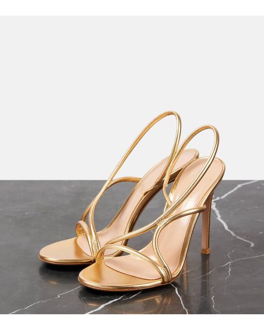 Gianvito Rossi 105 Metallic Leather Sandals