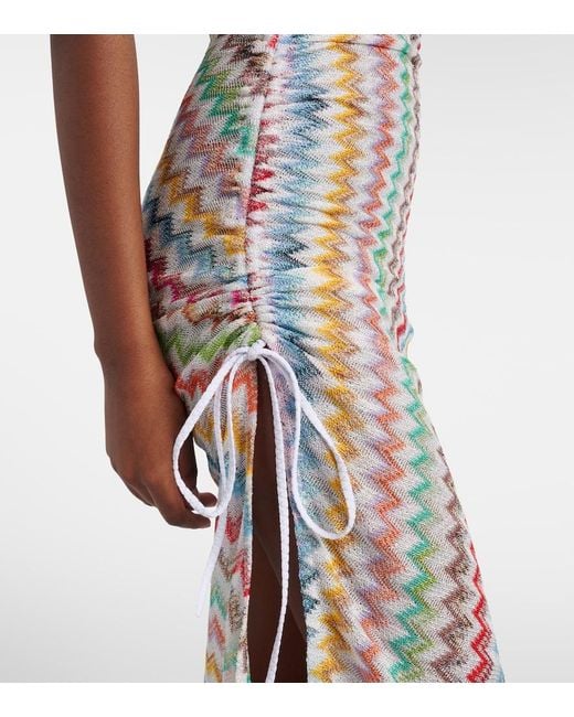 Missoni Metallic Zigzag Halterneck Lame Maxi Dress