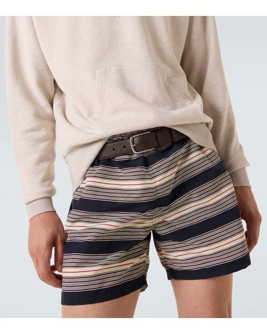 Cinturon De Piel Saffiano Prada de hombre de color Brown