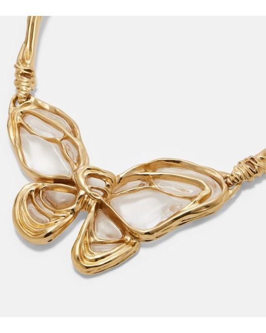 Chloé Metallic Butterfly Pendant Necklace