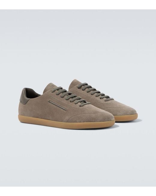 Zegna Brown 232 Suede Sneakers for men