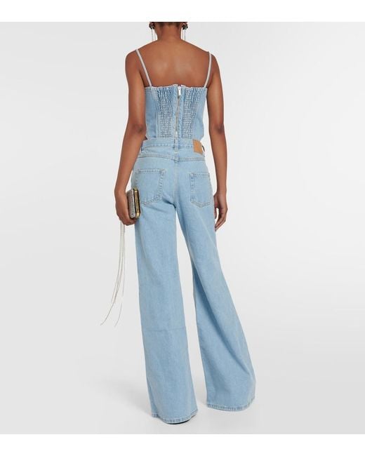 Magda Butrym Blue High-Rise Flared Jeans
