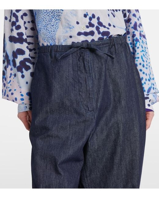 Dries Van Noten Blue Denim Straight Pants