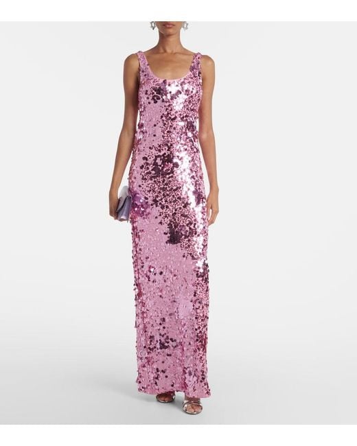 Jonathan Simkhai Purple Bex Sequined Gown