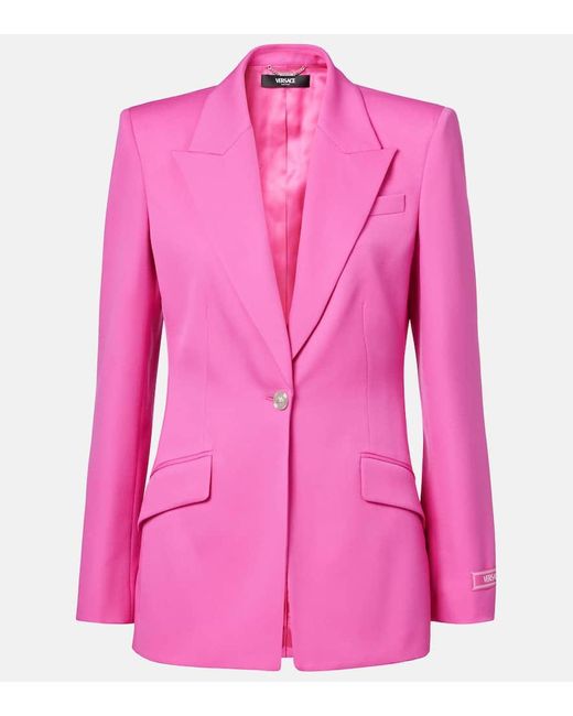 Versace Pink Medusa Wool Blazer