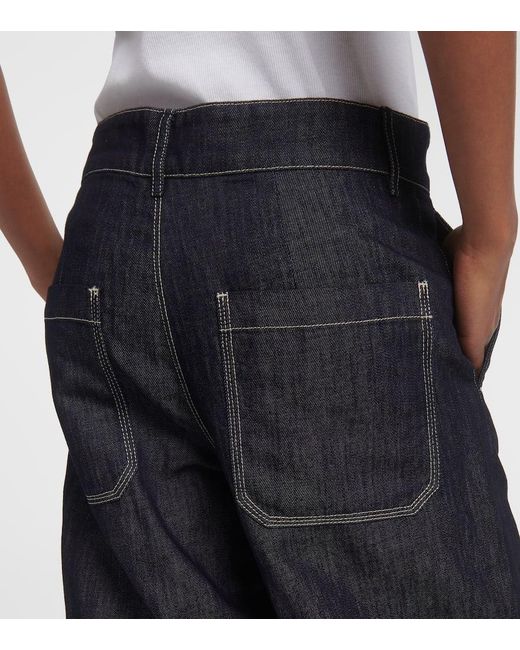 Jeans a gamba larga Amerigo a vita media di Max Mara in Black