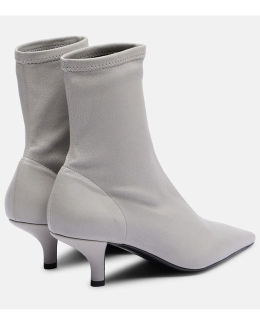 Totême Gray Leather Ankle Boots