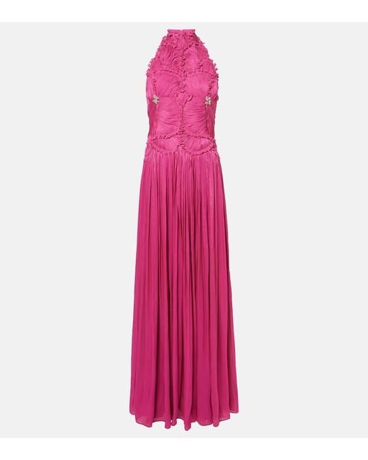 Costarellos Pink Attina Halterneck Gown