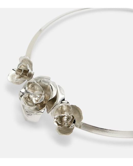 Jennifer Behr Metallic Rosalba Floral-Applique Necklace