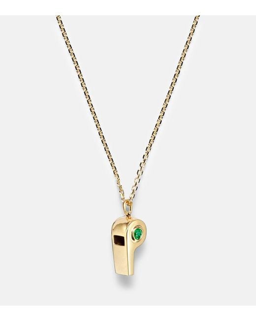 Anita Ko White 18Kt Pendant Necklace With Emeralds