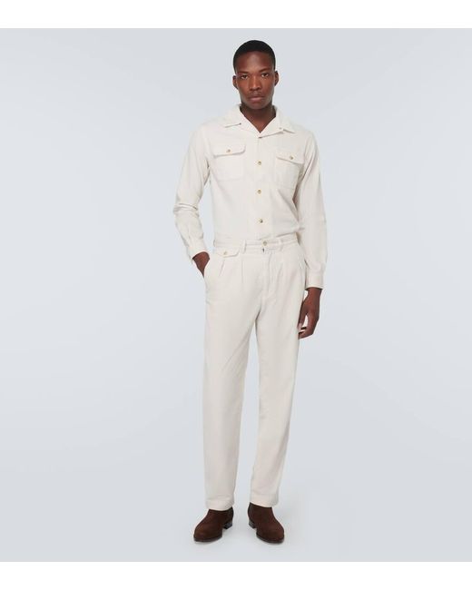 Pantaloni regular in velluto a coste di Polo Ralph Lauren in White da Uomo