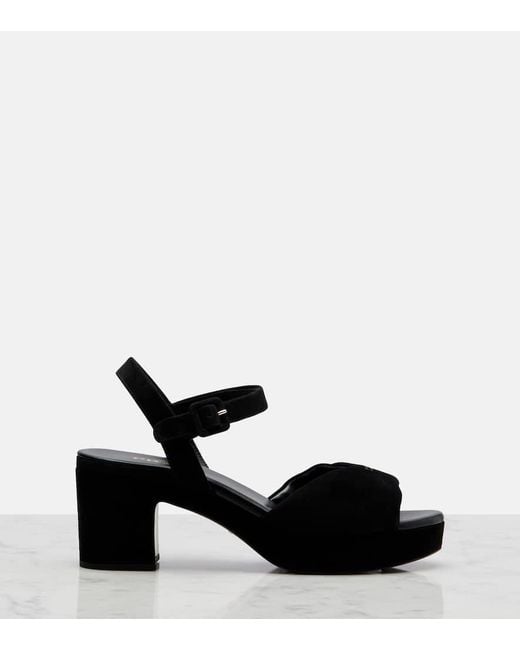 Prada Black Suede Sandals