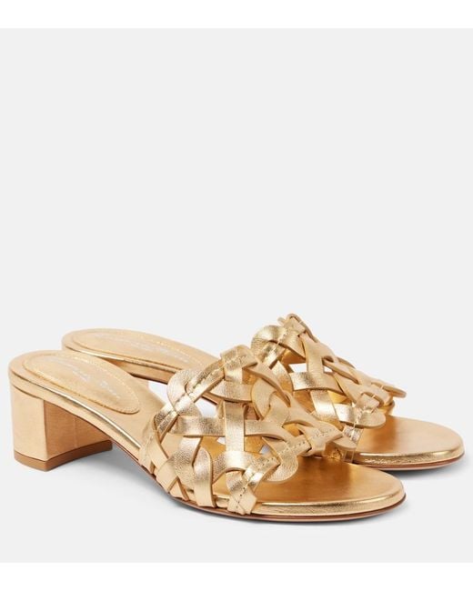 Gianvito Rossi Natural Amalfi 45 Leather Mules