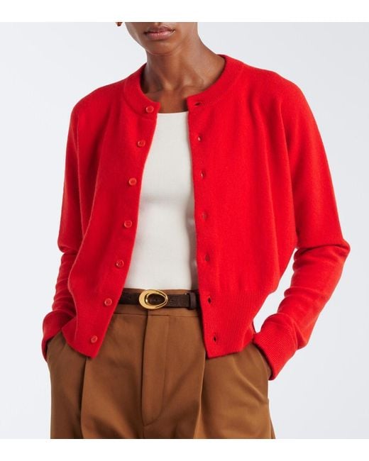 Extreme Cashmere Red N°257 Blouson Cashmere-Blend Cardigan