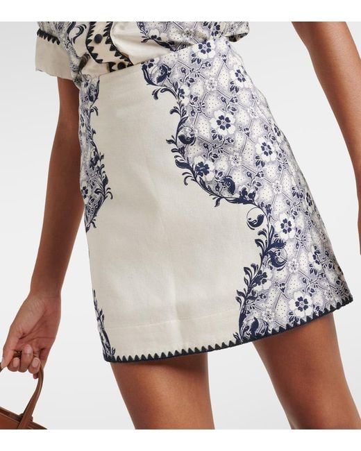 Minifalda Airlie de lino y algodon ALÉMAIS de color White