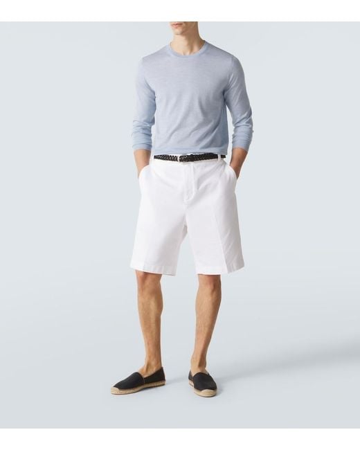 Fedeli Blue Argentina Cashmere And Silk Sweater for men