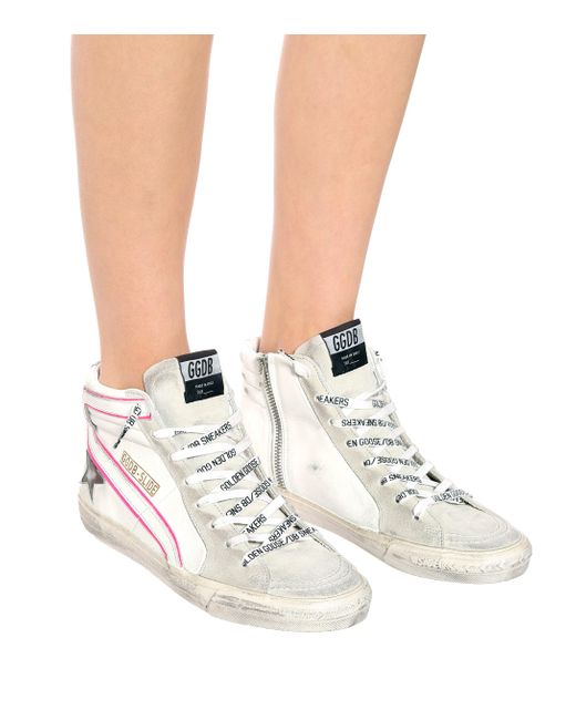Golden Goose Leather High Top Sneakers in White - Lyst