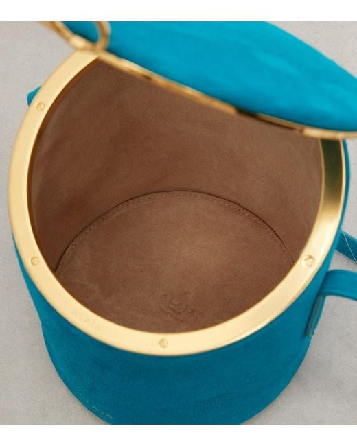 Sac Seau La Canette Small En Daim Alaïa en coloris Blue