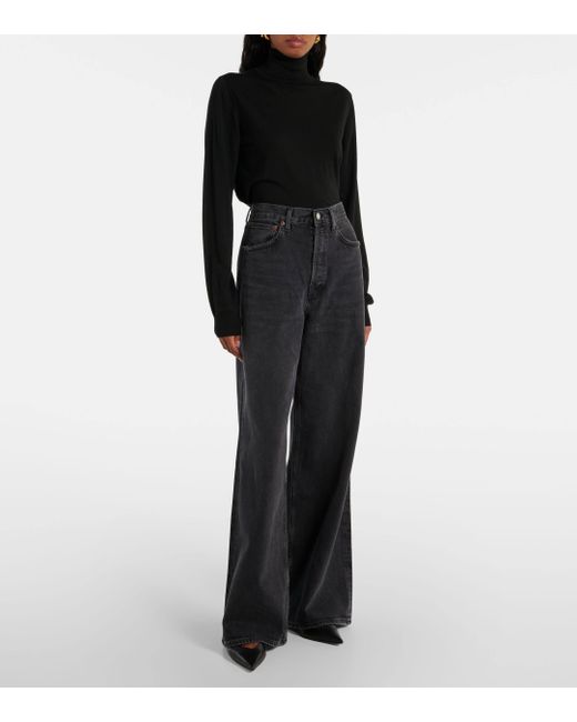 Agolde Blue Dame High-rise Wide-leg Jeans