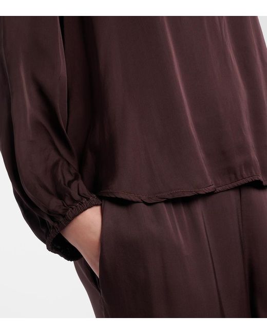 Velvet Brown Lyla Satin Blouse