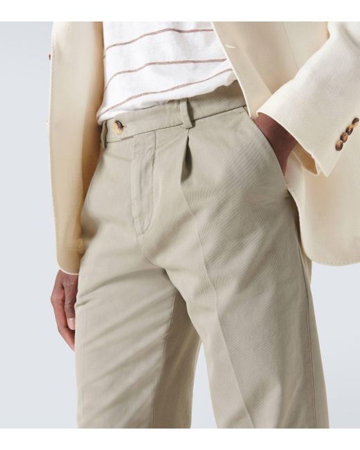 Pantalon droit en coton Brunello Cucinelli pour homme en coloris Natural