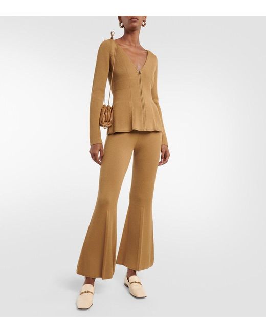 Joseph Natural Wool-Blend Knit Flared Pants