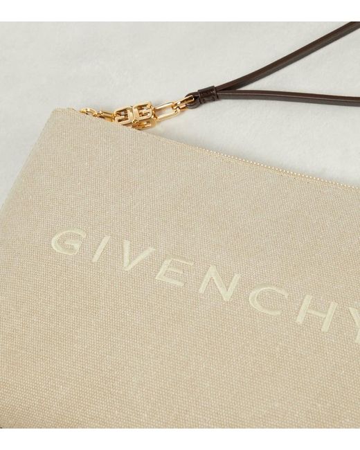 Bustina in canvas con logo di Givenchy in Natural