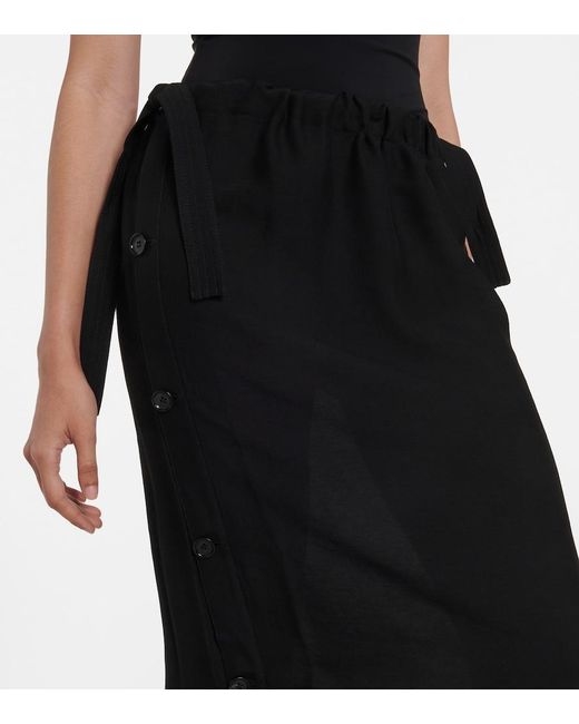 Totême Black Satin Maxi Skirt