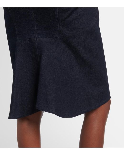 Tom Ford Blue High-Rise Denim Pencil Skirt