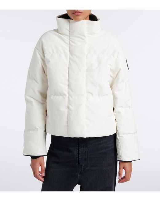 Canada Goose White Grandview Cropped Down Jacket