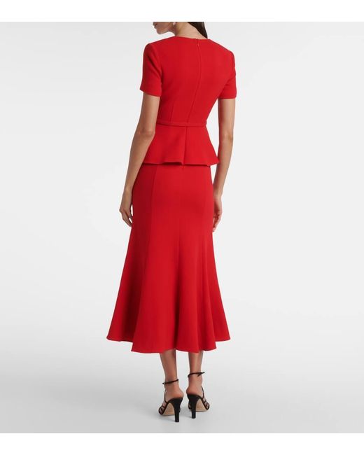 Roland Mouret Red Midikleid Aus Wolle