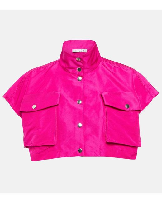 LAQUAN SMITH Pink Cropped-Jacke Aus Satin