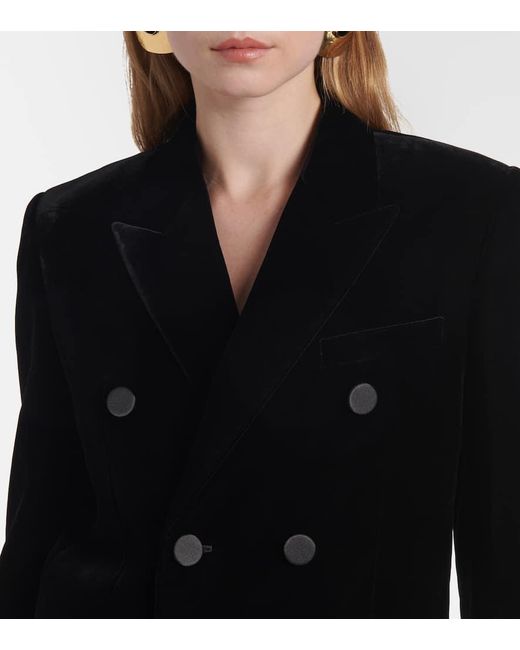 Saint Laurent Black Blazer Aus Samt