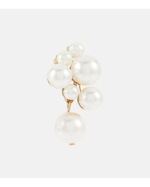 Jennifer Behr Natural Glass Pearl Embellished Earrings