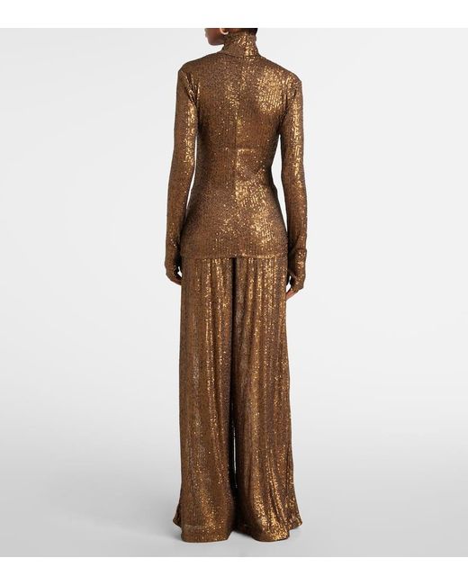Norma Kamali Brown Top Mit Pailletten