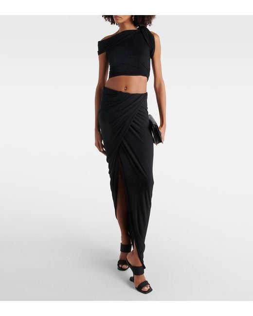 Rick Owens Black Sienna Jersey Crop Top