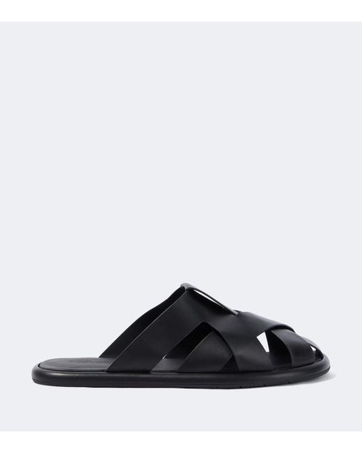 Giorgio Armani Black Leather Sandals for men
