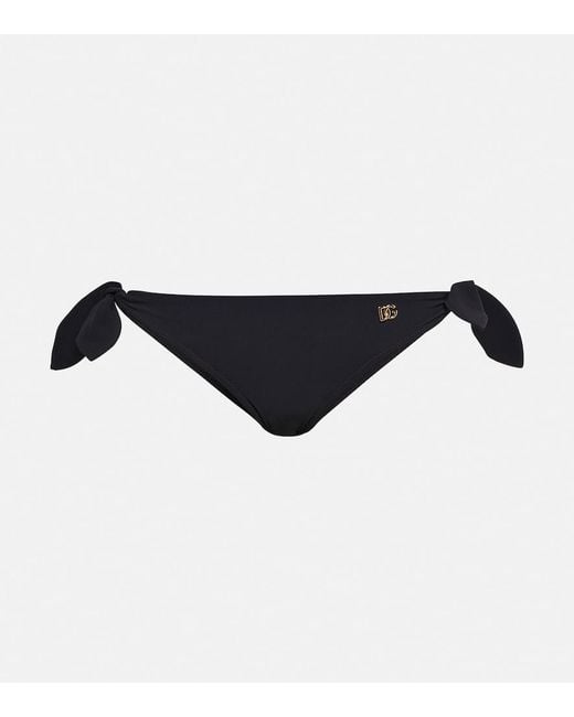 Dolce & Gabbana Black Bikini Slip With Side Bows