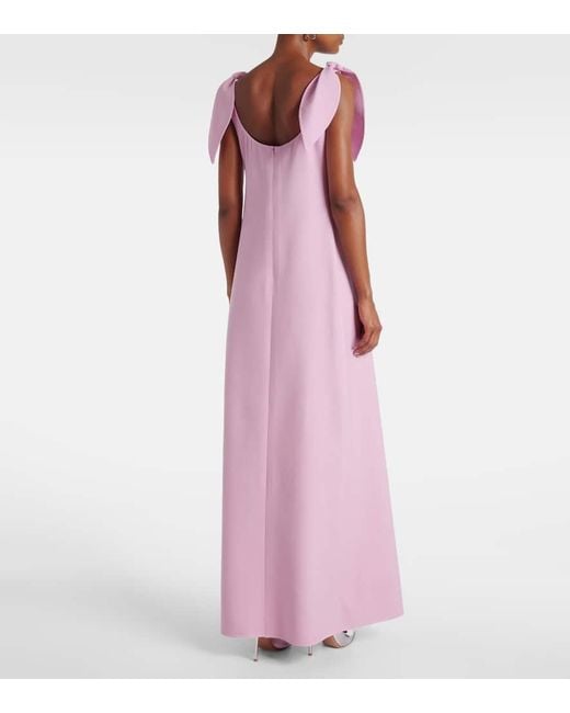 Robe Longue En Laine Melangee Oscar de la Renta en coloris Pink