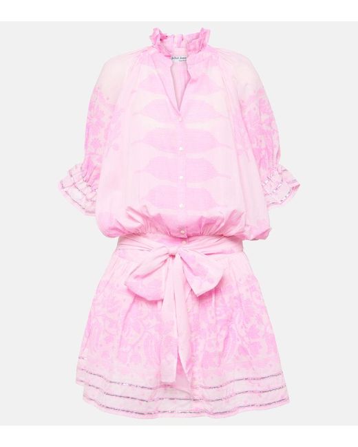 Juliet Dunn Pink Printed Cotton Shirt Dress