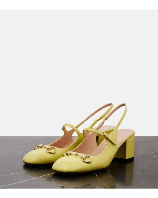 Salones Horsebit 55 De Charol Gucci de color Metallic