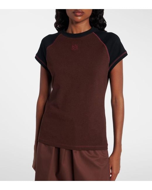 Loewe Brown T-Shirt Aus Einem Baumwollgemisch