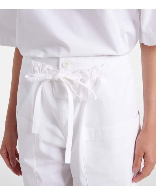 Tod's White Cotton Poplin Wide-Leg Pants
