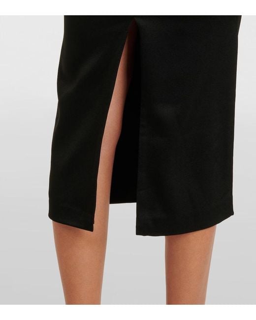 Alex Perry Black Asymmetric Draped Midi Dress