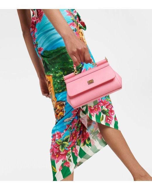 Dolce & Gabbana White Portofino Ruched Silk Midi Skirt
